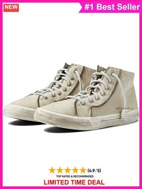 Washed Canvas Sneakers Lace-Up Zipper Trim Casual Flats